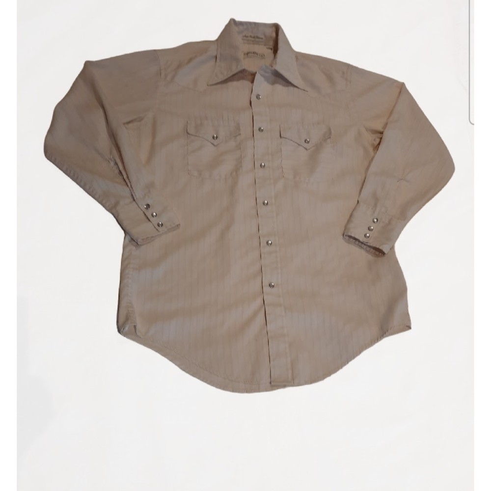 Vintage Sheplers 90's Pearl Snap Western Shirt Long Sleeve Size 16.5 x 34